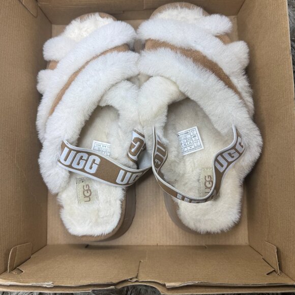 UGG Criss Cross Shearling Sandals – Cozy Indoor House Slippers – Size 7 - Picture 2 of 2